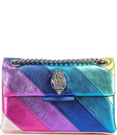 Kurt Geiger London Mini Kensington Metallic Rainbow Striped Crossbody Bag