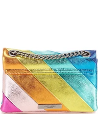 Kurt Geiger London Mini Kensington Metallic Rainbow Striped Crossbody Bag
