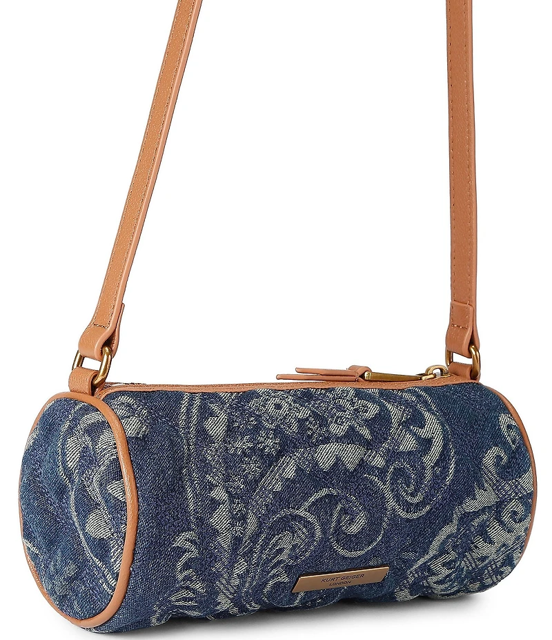 Kurt Geiger Small Kensington Barrel Denim Shoulder Bag