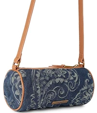 Kurt Geiger Small Kensington Barrel Denim Shoulder Bag
