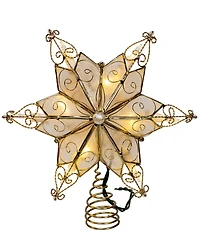 Kurt S. Adler 9.6#double; 10-Light LED Capiz Star With Twisted Scroll Accents Treetop