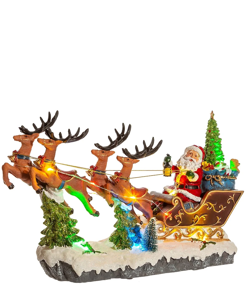 Kurt S. Adler Battery-Operated LED Musical Santa and Sleigh Table Piece