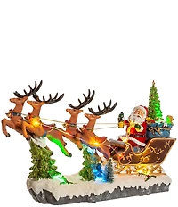 Kurt S. Adler Battery-Operated LED Musical Santa and Sleigh Table Piece