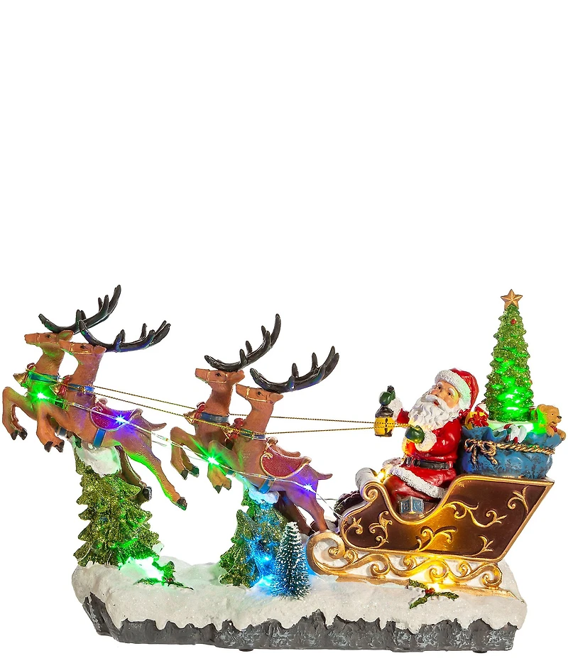 Kurt S. Adler Battery-Operated LED Musical Santa and Sleigh Table Piece