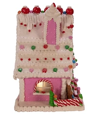 Kurt S. Adler Pink Battery-Operated Candy LED Gingerbread House Tabletop Decoration