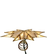 Kurt S. Adler 10-Light Gold With Glitter Finish Capiz Star Treetop