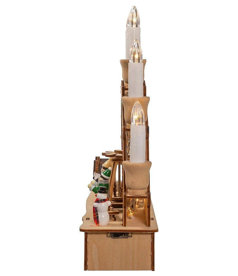 Kurt S. Adler Wooden LED Light-Up Musical/Motion Christmas Village Tabletop Decor