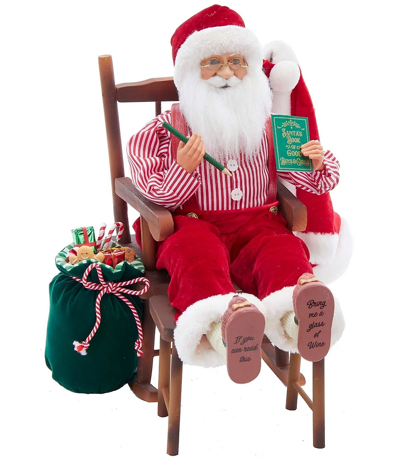 Kurt S. Adler 11#double; KSA Kringle Claus Sitting In Chair Santa
