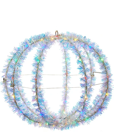 Kurt S. Adler 12-Inch Superbright LED Tinsel Foldable Metal Sphere Holiday Decor