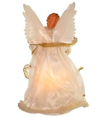 Kurt S. Adler Ivory and Gold Fiber Optic Animated Angel Treetop, 14#double;