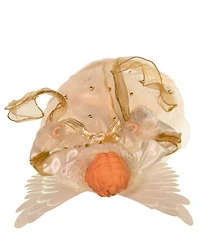 Kurt S. Adler Ivory and Gold Fiber Optic Animated Angel Treetop, 14#double;