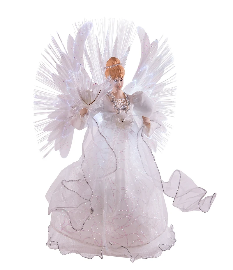 Kurt S. Adler Multi Fiberoptic Angel Tree Topper, 14#double;