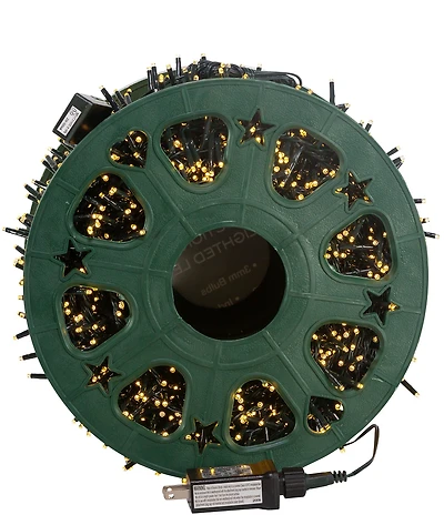 Kurt S. Adler 148' 1,800L Warm White LED Multifunction Rice Lights With Green Wire On Spool