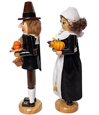 Kurt S. Adler 15#double; Pilgrim Man & Woman Nutcrackers, 2-Piece Set