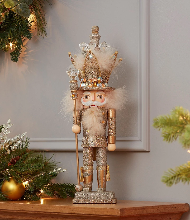 Kurt S. Adler 16#double; Hollywood Nutcrackers™ Platinum And Gold Glittered Nutcracker