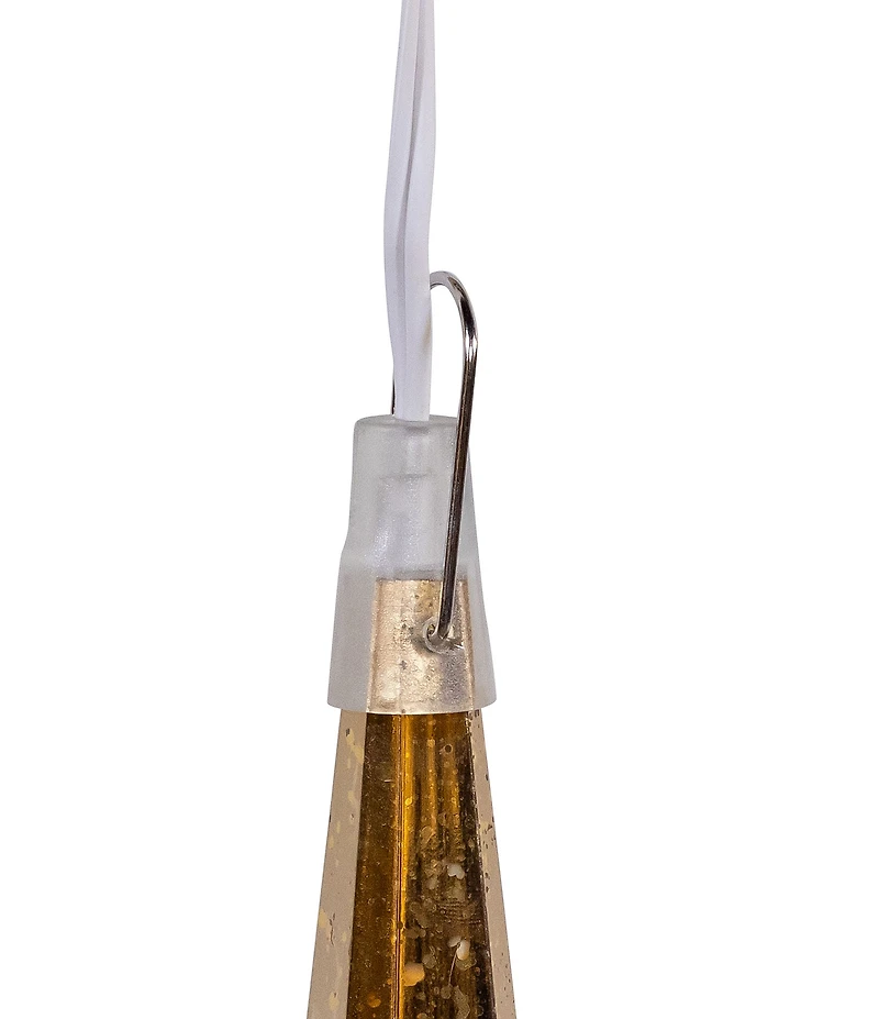 Kurt S. Adler 24#double; 4-Light Warm White LED Gold Crackle Moravian Star