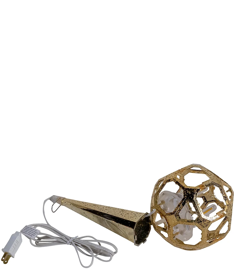 Kurt S. Adler 24#double; 4-Light Warm White LED Gold Crackle Moravian Star