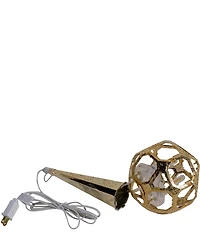 Kurt S. Adler 24#double; 4-Light Warm White LED Gold Crackle Moravian Star