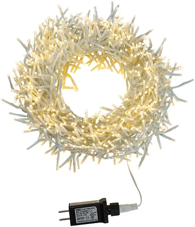 Kurt S. Adler 32.8-ft. 1000-Light Cluster Garland with Warm White LED Lights