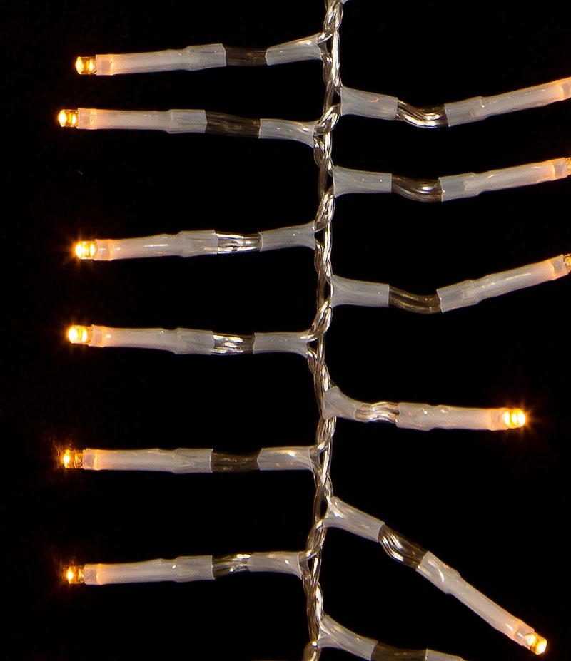 Kurt S. Adler 33' 1,000L Classic White 3MM LED Multifunction Cluster Garland With Clear Wire