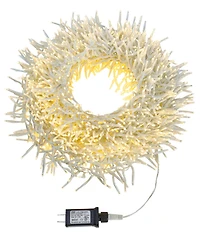 Kurt S. Adler 65' 2,000L Warm White 3MM LED Multifunction Cluster Garland With White Wire