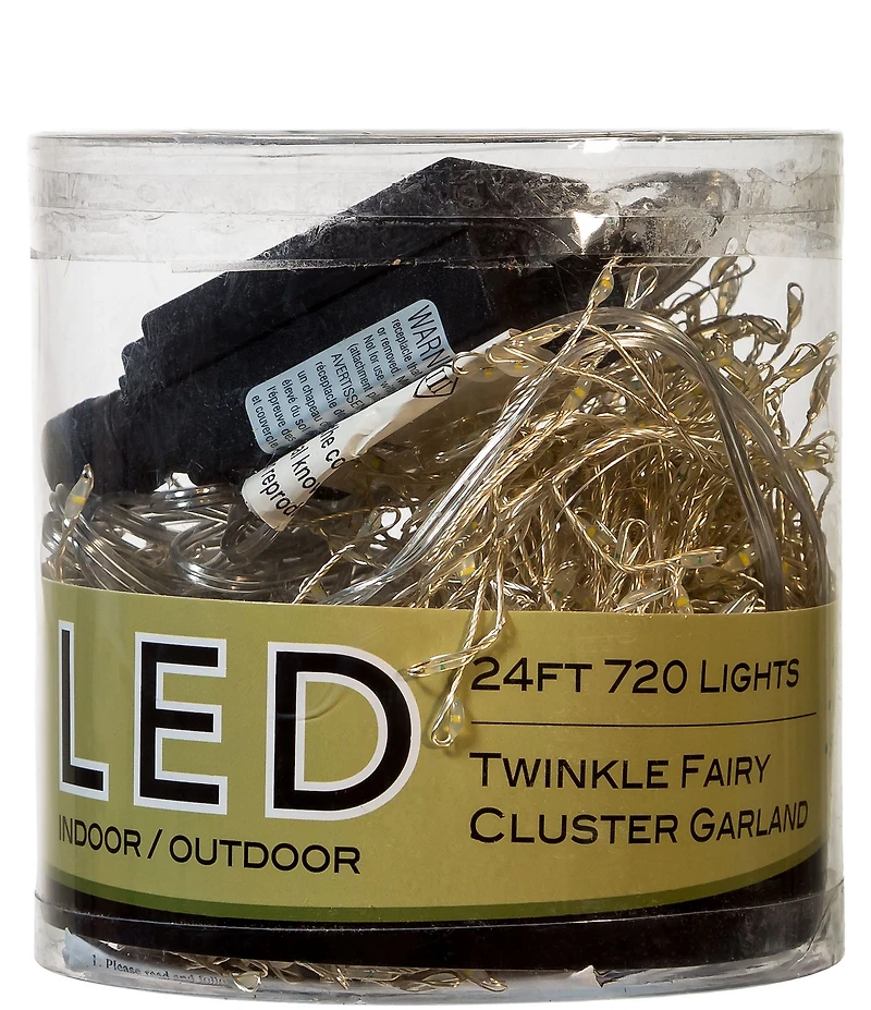 Kurt S. Adler 720-Light Warm White Twinkle LED Fairy Cluster Garland