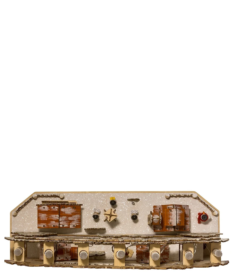 Kurt S. Adler Battery-Operated Lighted LED Wooden Village House With Ice Skiers