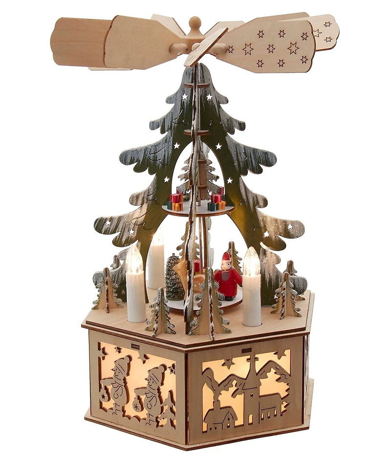 Kurt S. Adler Battery Operated Musical LED Christmas Tree Windmill Scene