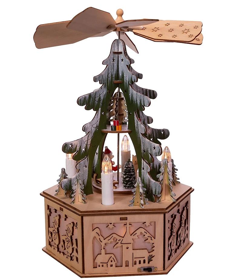 Kurt S. Adler Battery Operated Musical LED Christmas Tree Windmill Scene