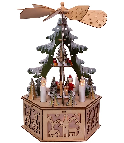 Kurt S. Adler Battery Operated Musical LED Christmas Tree Windmill Scene