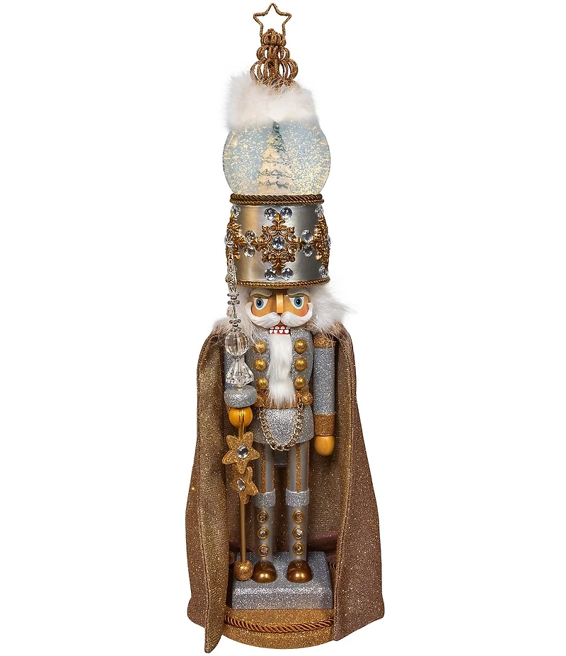 Kurt S. Adler Hollywood™ Collection 22#double; Battery-Operated Musical Gold and Silver with Water Globe Hat Nutcracker