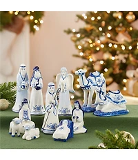 Kurt S. Adler Porcelain Delft Blue Nativity Set, 11 Pieces