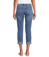 KUT from the Kloth Amy Mid Rise Straight Leg Cropped Cuffed Jeans