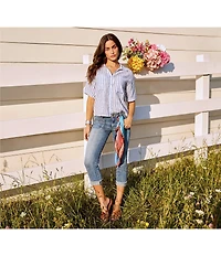 KUT from the Kloth Amy Mid Rise Straight Leg Cropped Cuffed Jeans