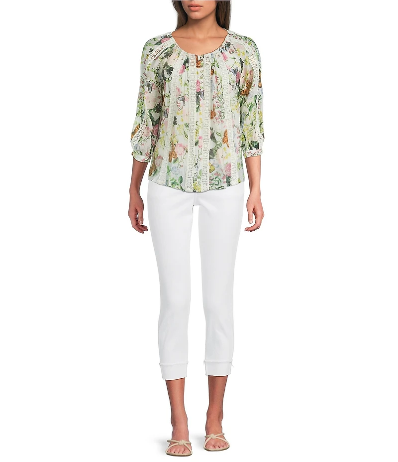 KUT From The Kloth Amy Petite Size Straight Leg Crop Jeans