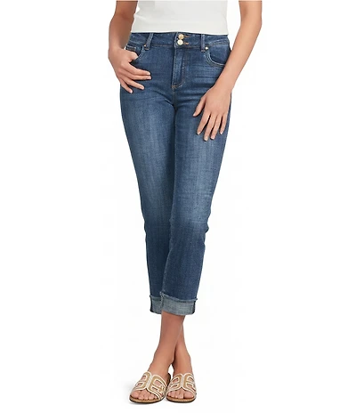KUT from the Kloth Amy Stretch Denim High Rise Cropped Straight Leg Jeans