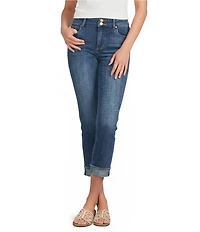 KUT from the Kloth Amy Stretch Denim High Rise Cropped Straight Leg Jeans