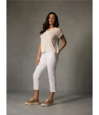 KUT from the Kloth Amy Stretch Denim Mid Rise Crop Length Jeans