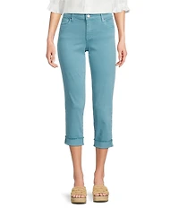 KUT from the Kloth Amy Stretch Denim Mid Rise Cropped Straight Leg Jeans