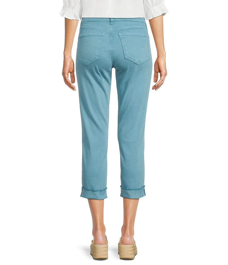 KUT from the Kloth Amy Stretch Denim Mid Rise Cropped Straight Leg Jeans