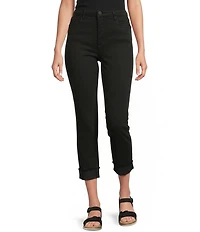 KUT from the Kloth Amy Stretch Denim Mid Rise Cropped Straight Leg Jeans