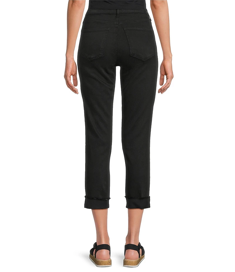 KUT from the Kloth Amy Stretch Denim Mid Rise Cropped Straight Leg Jeans