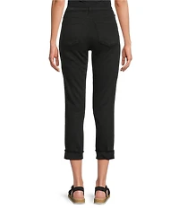 KUT from the Kloth Amy Stretch Denim Mid Rise Cropped Straight Leg Jeans