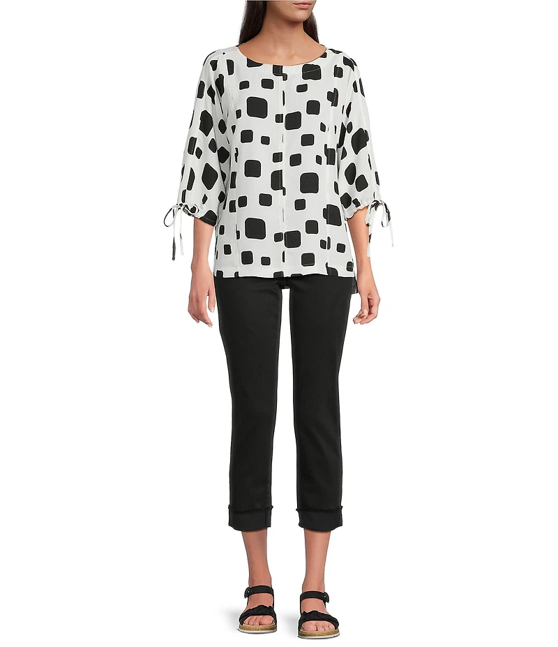 KUT from the Kloth Amy Stretch Denim Mid Rise Cropped Straight Leg Jeans
