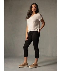KUT from the Kloth Amy Stretch Denim Mid Rise Cropped Straight Leg Jeans