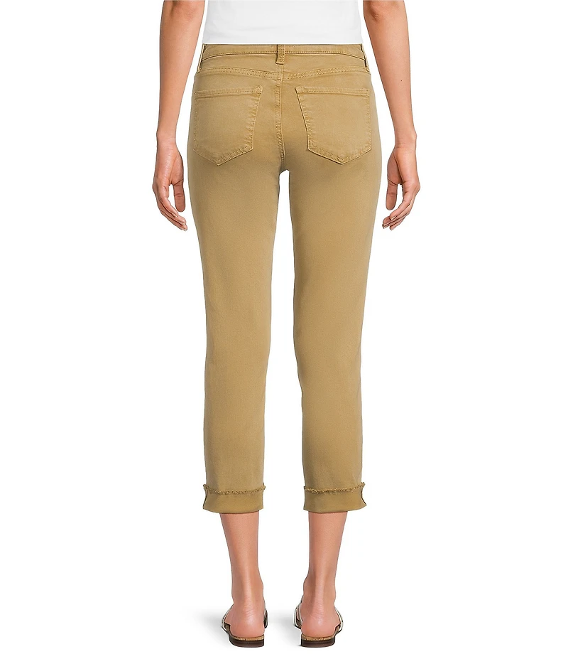 KUT from the Kloth Amy Stretch Denim Mid Rise Cropped Straight Leg Jeans