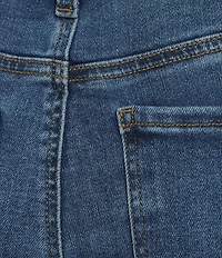 KUT from the Kloth Amy Stretch Denim Mid Rise Straight Leg Cuffed Hem Jeans