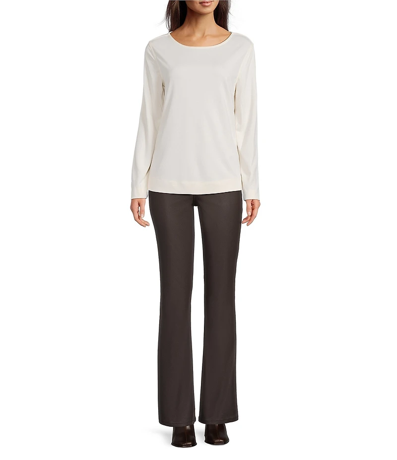 KUT from the Kloth Ana Coated Denim High Rise Flare Leg Jeans