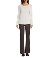 KUT from the Kloth Ana Coated Denim High Rise Flare Leg Jeans