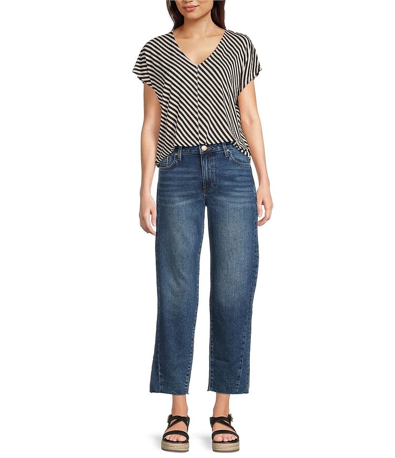 KUT from the Kloth Ashley High Rise Barrel Denim Jeans
